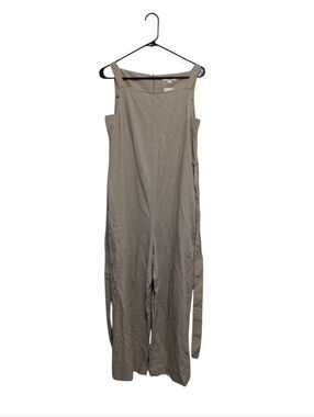 Uniqlo Linen Blend Jumpsuit Striped Color: 30 NATURAL Size Medium